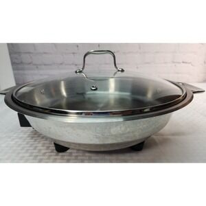 12" Electric Skillet Cucina Pro - Stainless Steel & Glass Lid Great Condition!